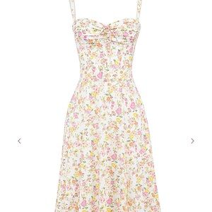 House of CB Rosalee Floral Midi Dress - Pink and Yellow